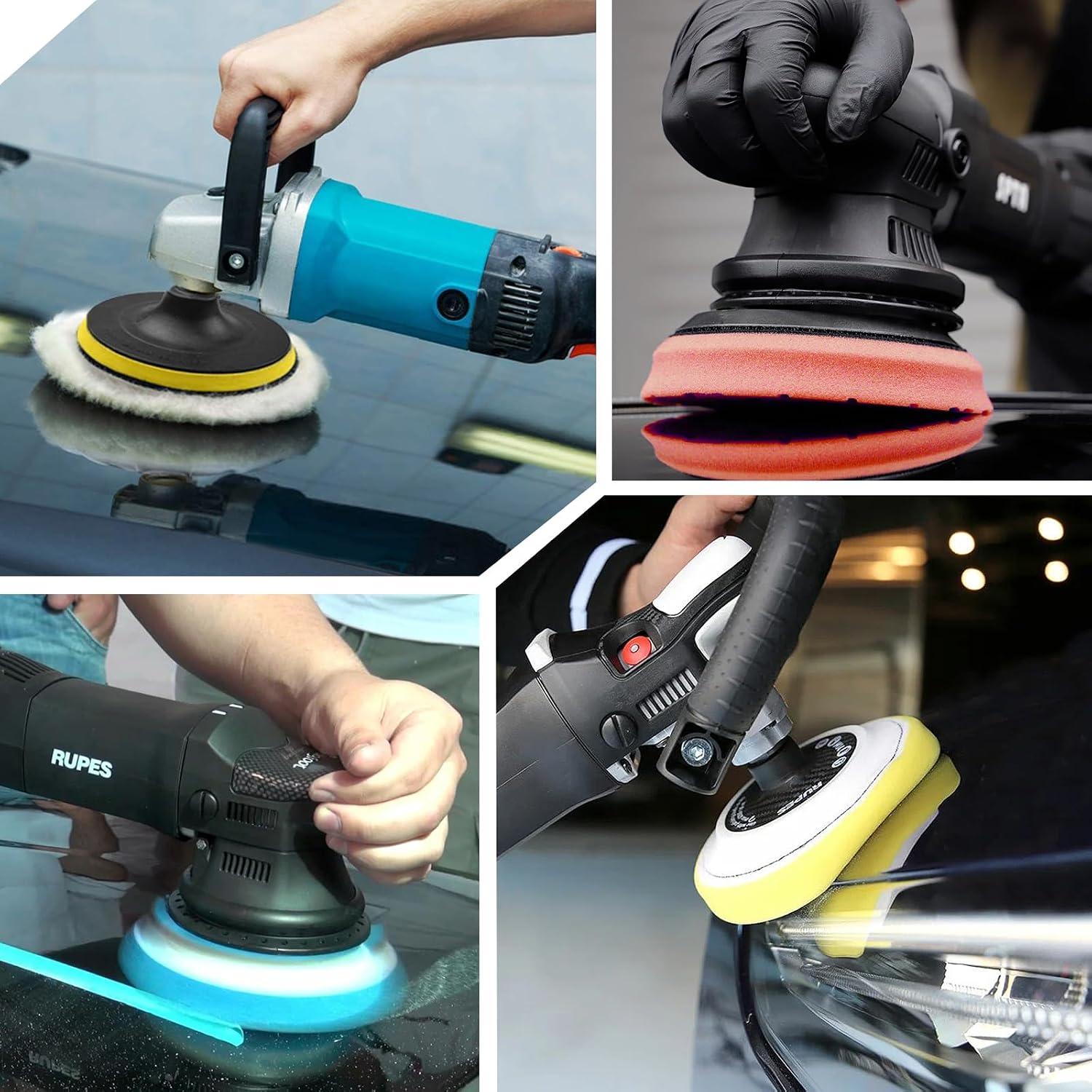 6 Pcs 5 Inch Buffing Pads, Polishing Pads 5.5 Inch 140 mm Face for 5 Inch 125mm Base Plate Compounds, Buffer Pads for