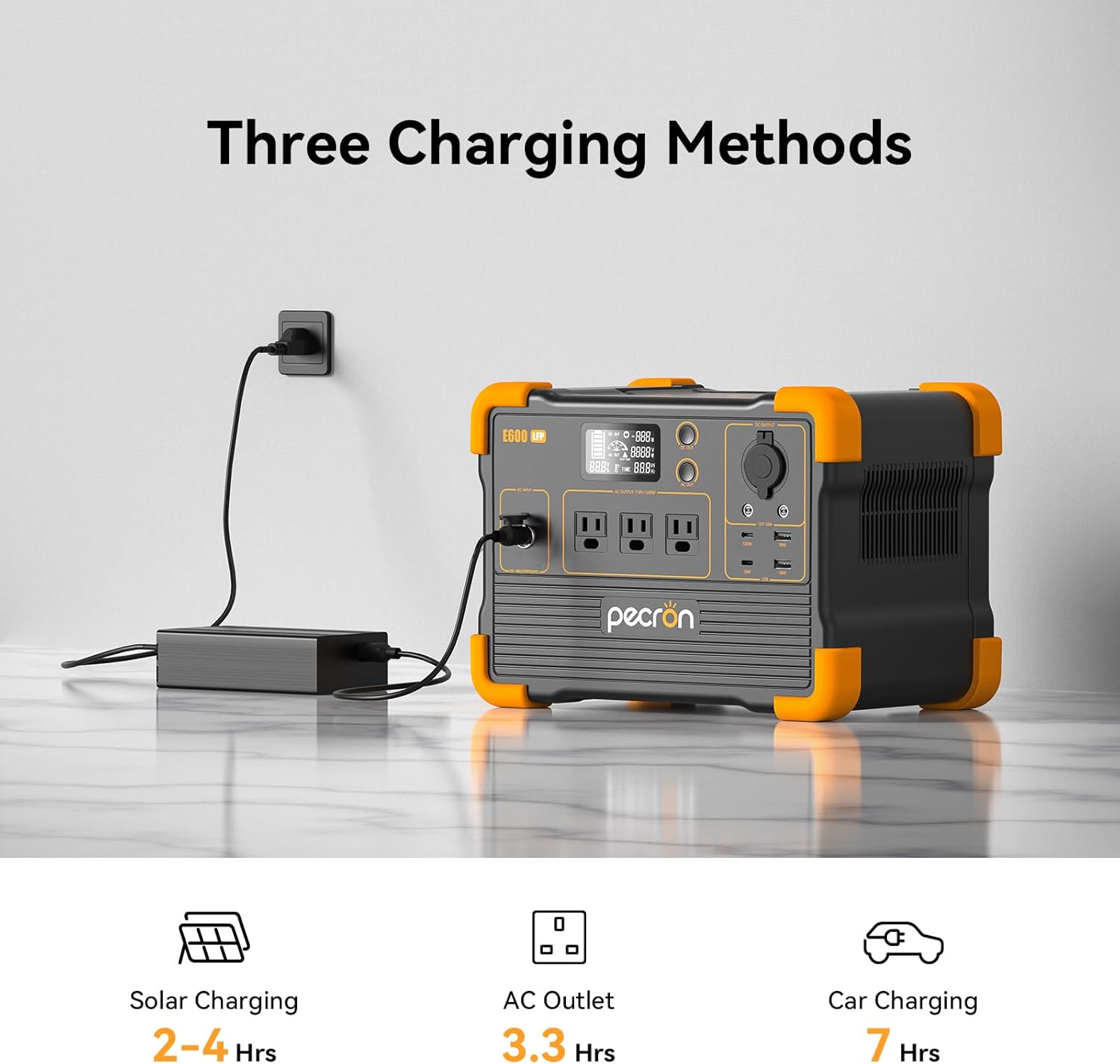 614Wh Portable Solar Generator with AC Charger, 1200W AC Output, Power Station, LiFePO4 Battery for Camping, RV Trip
