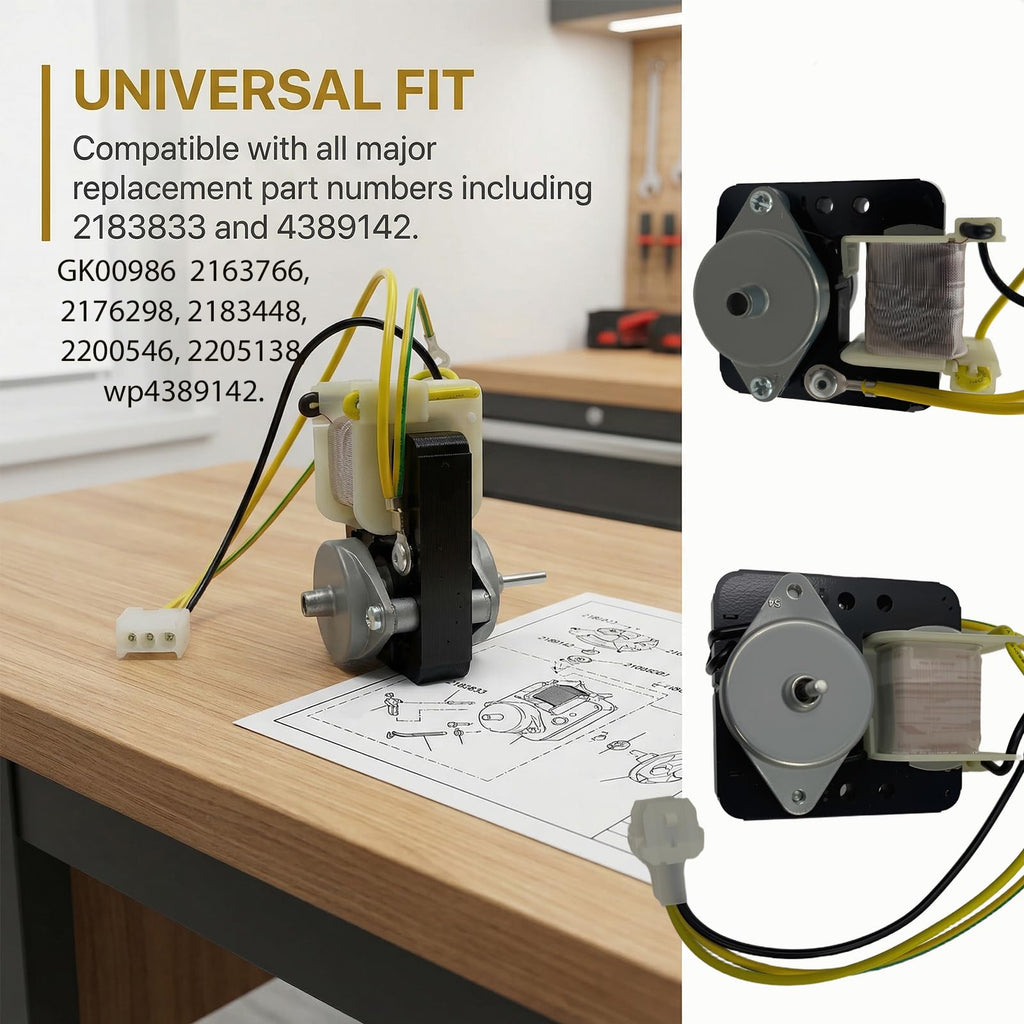 Upmbzie GK00986 Evaporator Fan Motor Replacement for 2183833 2163766 2176298 2183448 2200546 2205138 WP4389142 CKD205138X