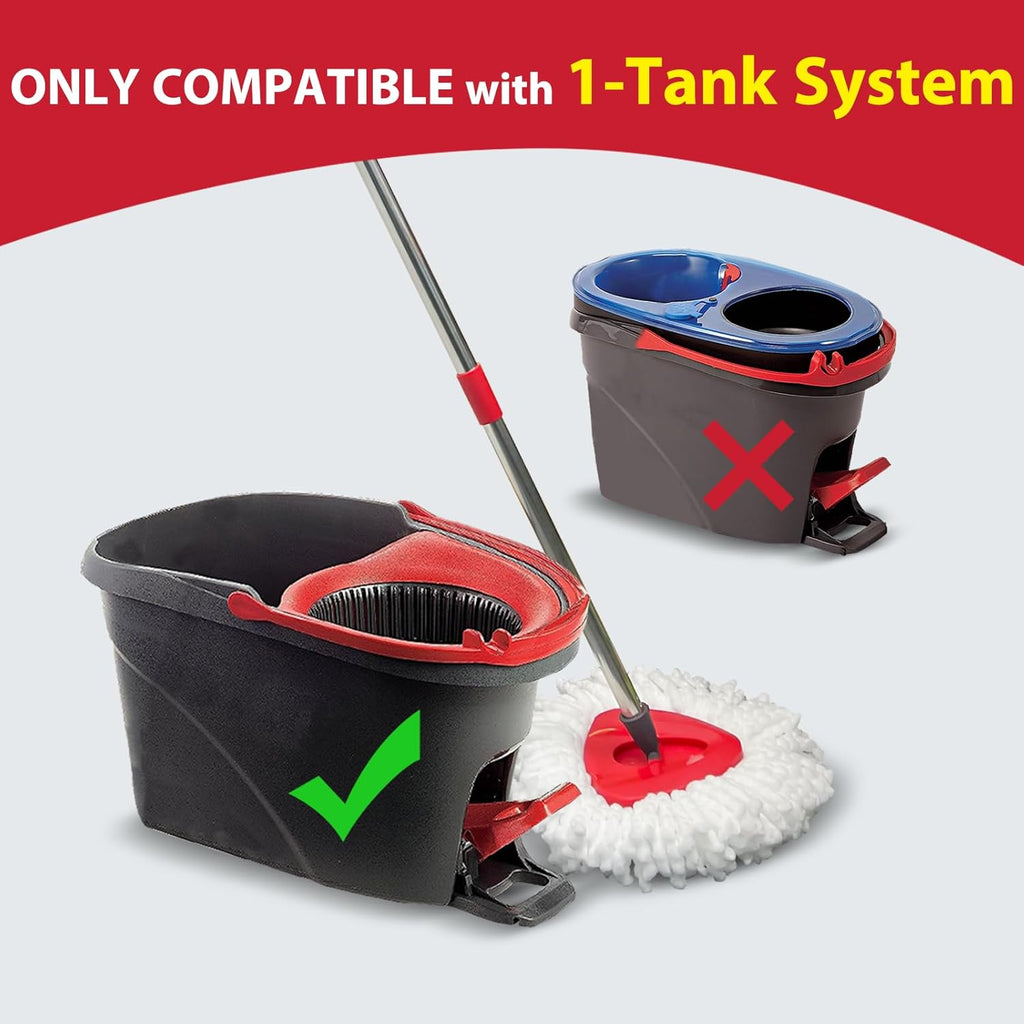 Spin Mop Replacement Set for O-Ceda EasyWring 1-Tank System, Includes 2 Microfiber Mop Heads, 1 Adjustable Spin Mop