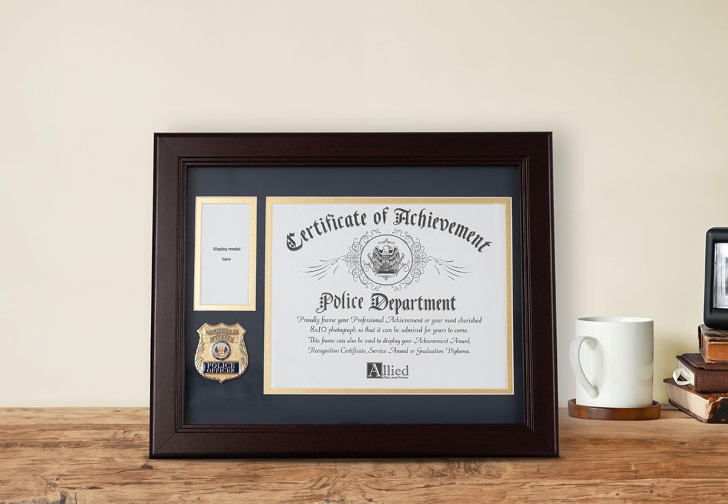Allied Frame US Police Officer Medal and Award Certificate Frame - 8 x 10 Opening