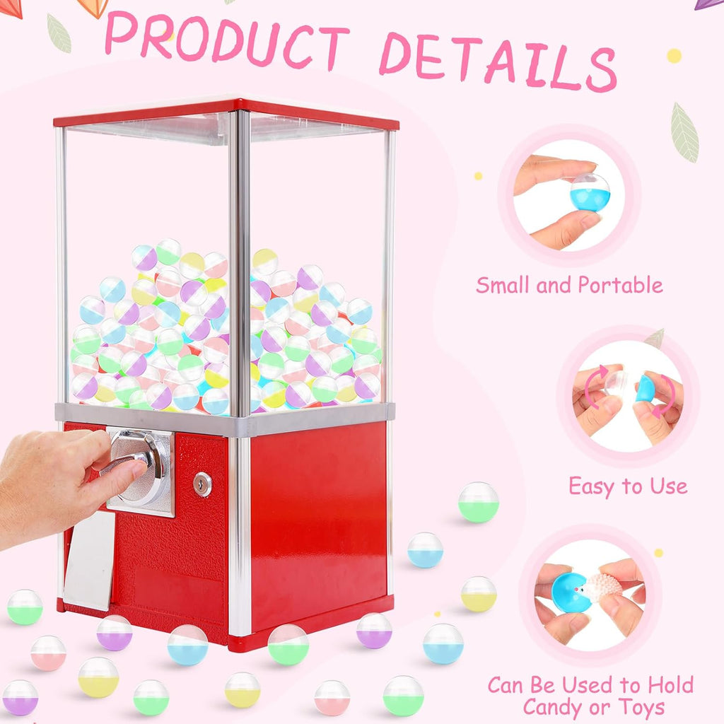 300 Pcs Gumball Machine Capsules Round Capsules 1.1" 1.25" Vending Machine Capsules Empty Clear Balls Toys Small