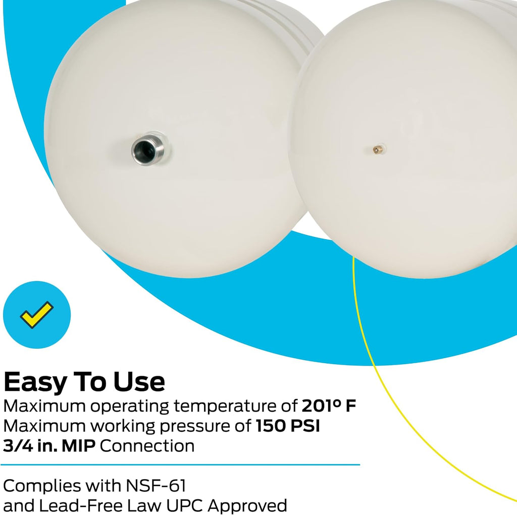 Thermal Expansion Tank, 4.5 gal, 3/4 in MIP Connection, 60023