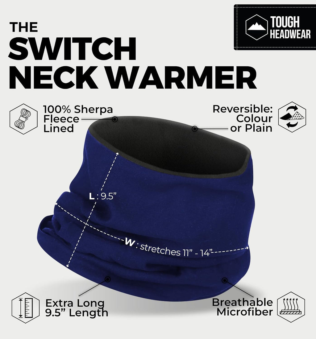 Swtich Winter Neck Gaiters For Men & Women, Fleece Neck Gaiter, Fleece Neck Warmer, Ski Gaiter - Reversible