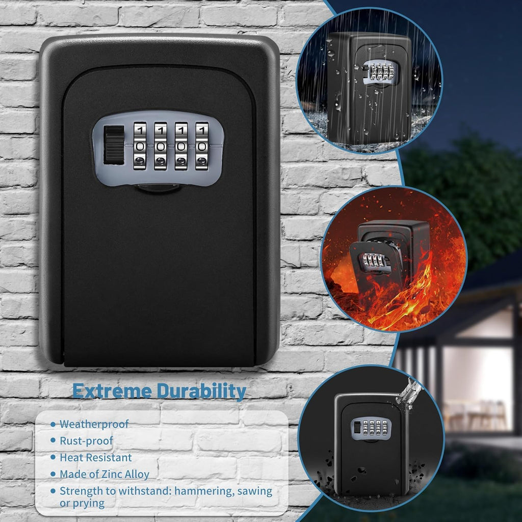 Key Lock Box for Outside - Sturdy and Durable Lock Box for House Key,5 Key Capacity Lockbox for Keys