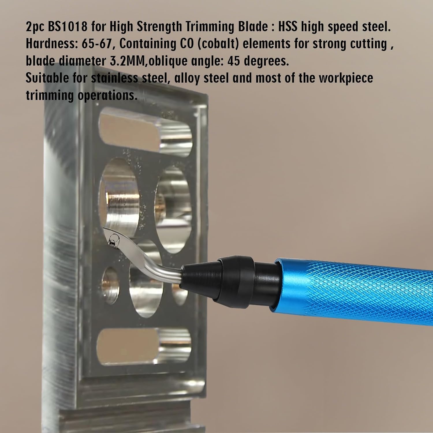 Deburring Tools,7pc,High Grade Swivel Blades,Metal Handle Deburr Tool for Metal, Resin, PVC Pipes, Copper, Plastic