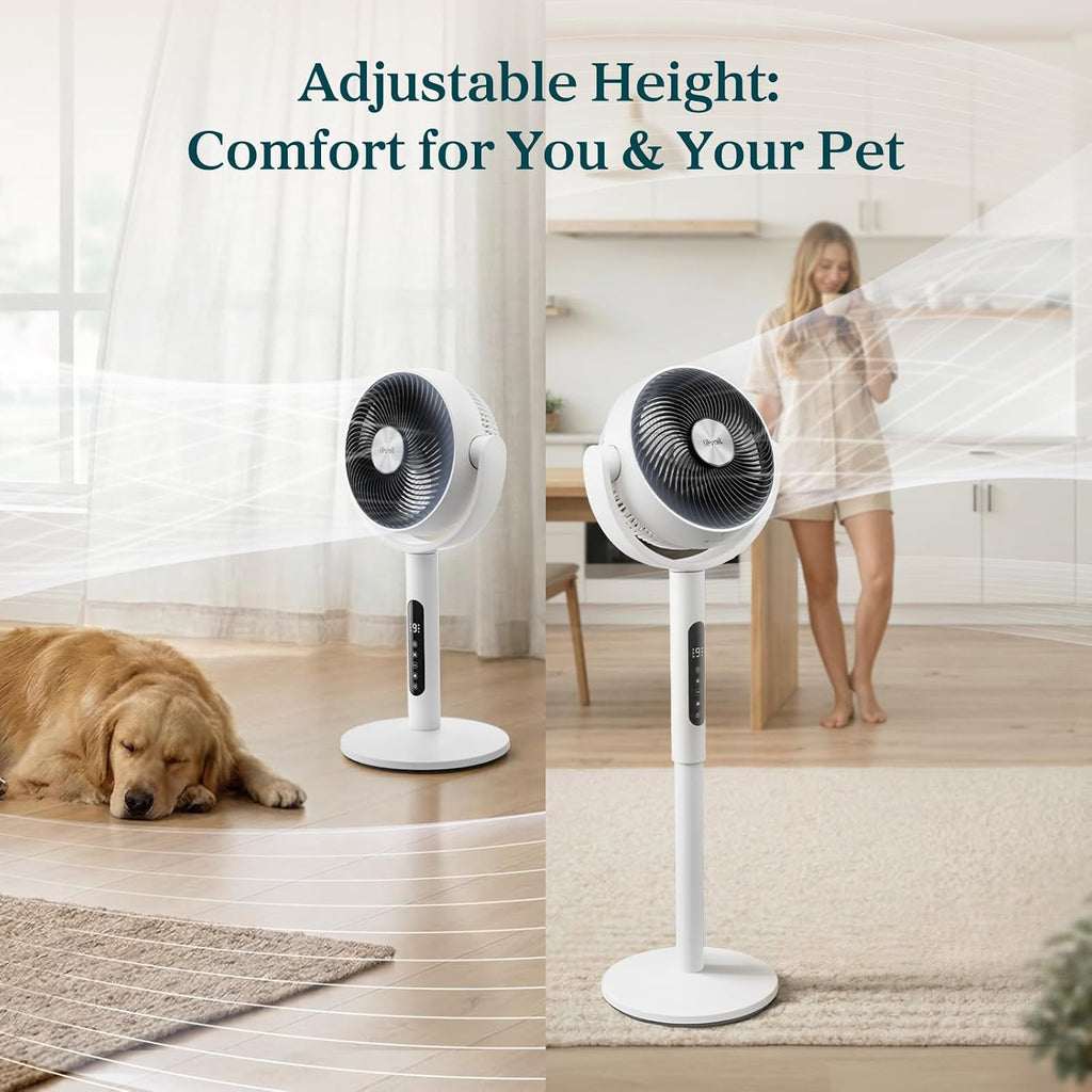 Standing Fan for Bedroom, 120° Oscillating Fan, 20dB quiet for Sleep | 908CFM Airflow, 9 Speeds 4 Modes, DC Motor