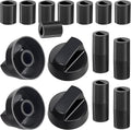 4 Pack Black Control Knobs Replacement with 12 Adapters, Stove Knobs Replacements, Universal Control Knobs for Oven Stove Range