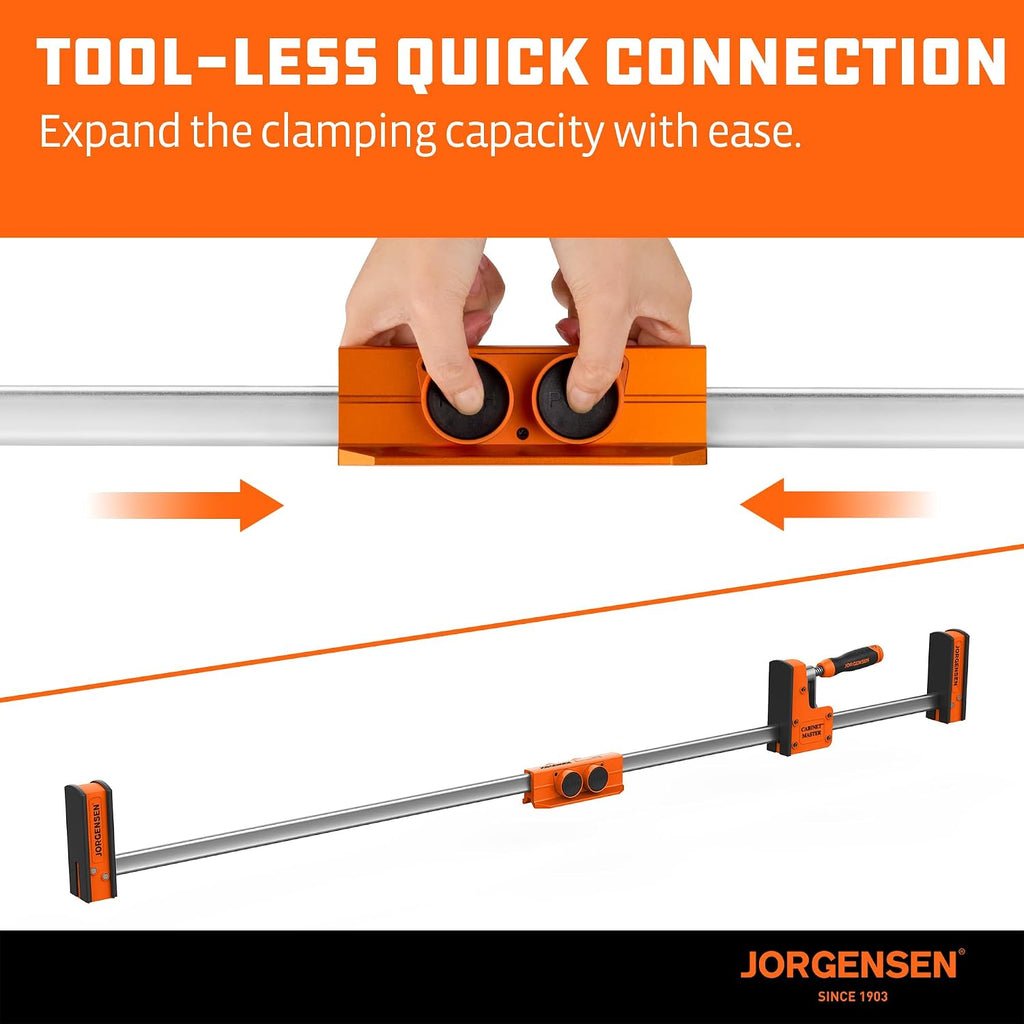 Parallel Clamp Extender, Heavy-Duty Aluminum Connector | 2200LBS Strength, Quick Tool-Free Lock, Extend Clamping