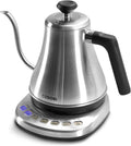 Gooseneck Electric Kettle with Temperature Control, 0.8L, Silver | No Plastic Contact with Water, 5 Presets, 60-Min