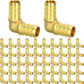 50 Pack 1/2" PEX Fittings, Brass Elbow Fittings