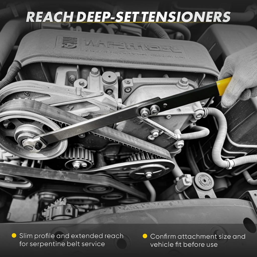 11-Piece Serpentine Belt Tensioner Tool Kit with Ratchet Wrench