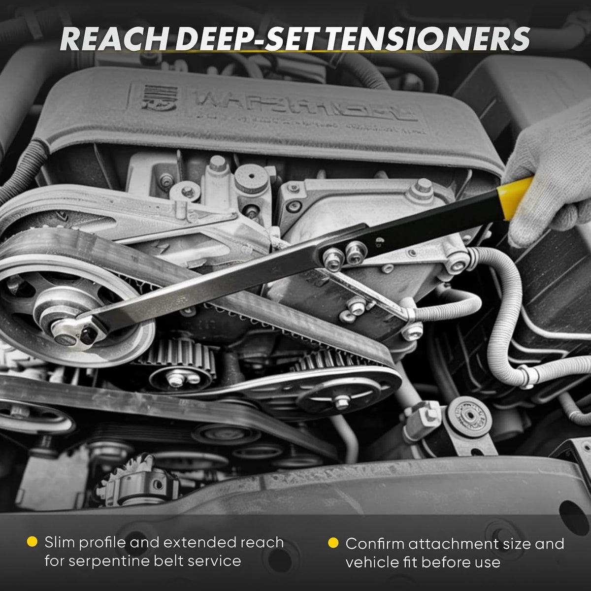 11-Piece Serpentine Belt Tensioner Tool Kit with Ratchet Wrench