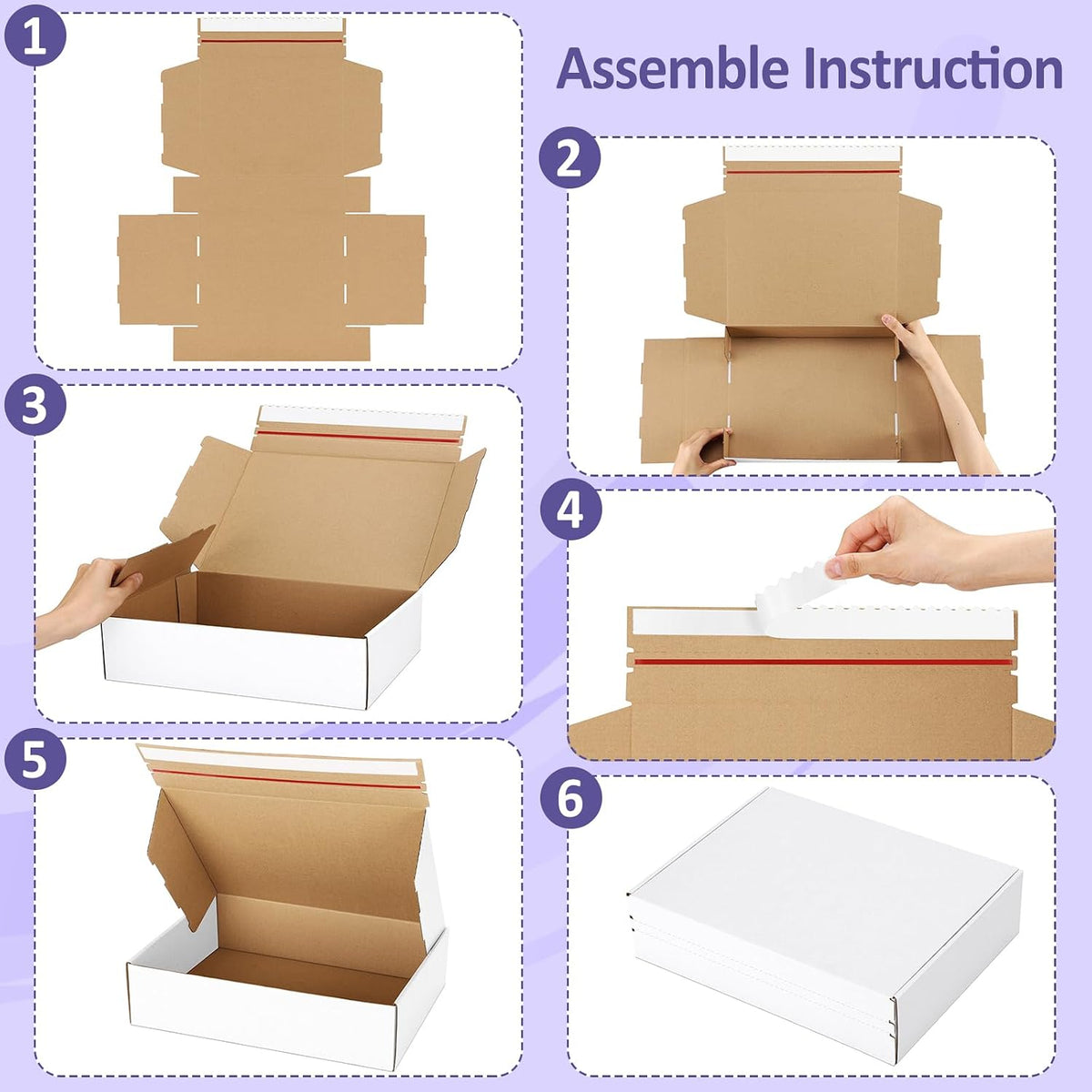 11x8x2 White Shipping Boxes Corrugated Box Mailers - 20 Pack Self Seal Cardboard Shipping Boxes for Small Business
