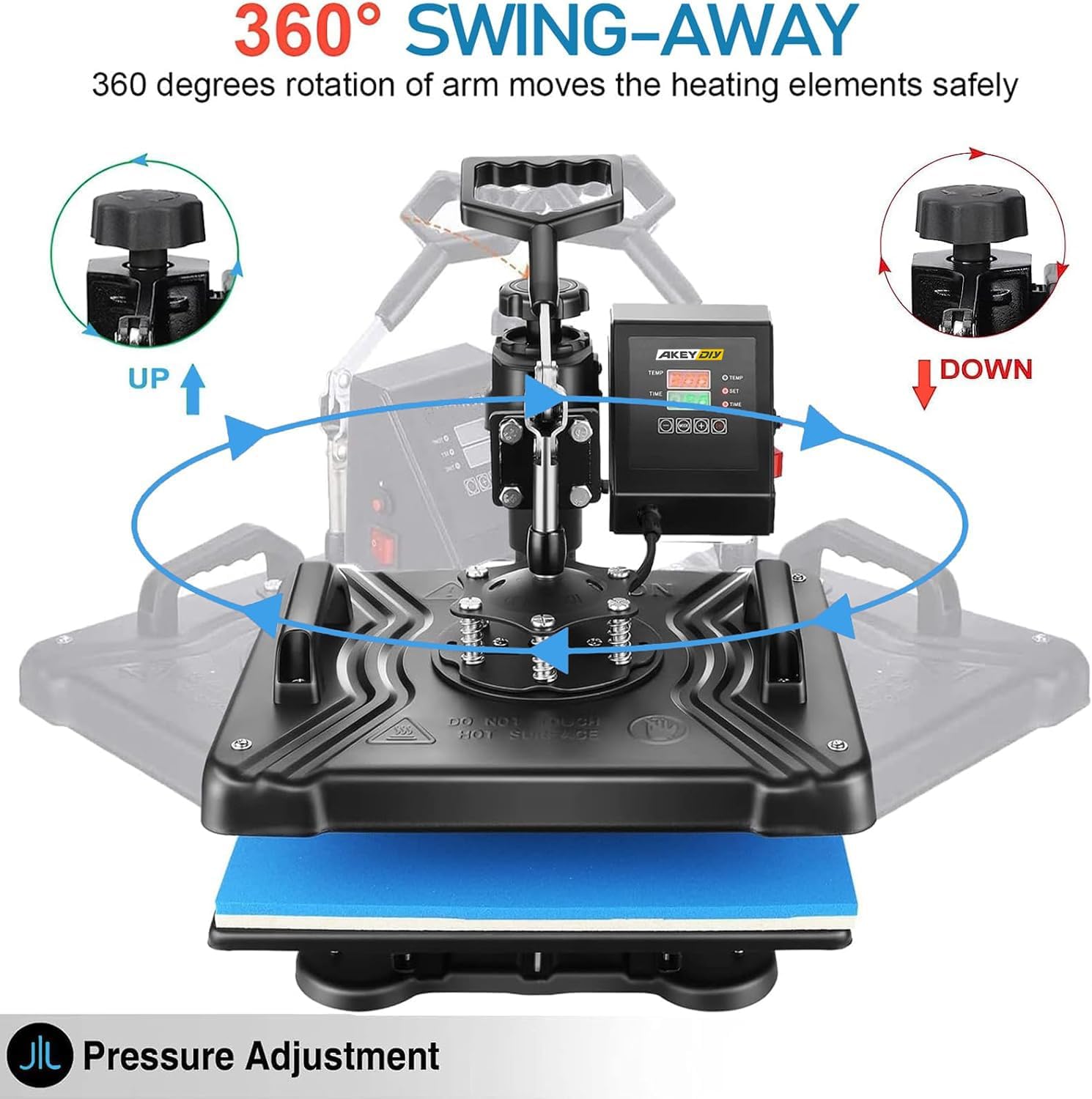 Professional 5 in 1 Heat Press Machine for t Shirts Digital Heat Press Combo 12" x 15" 360-degree Swing Aweay Shirt