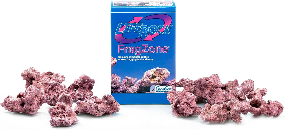 CaribSea Life Rock Frag Zone – 2.25 lb – Natural Aragonite-Based Frag Mounts for Reef Tanks – Ideal for Coral Frag