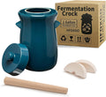 Fermentation Crock 3.8Liter/1 Gallon Stoneware Pot for Fermenting, Pickling Kimchi, Pickles, Vegetables, Kombucha