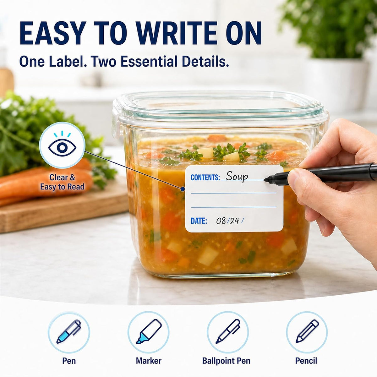 Dissolvable Food Labels 2"x3" Stickers for Canning Jars 300 Pcs