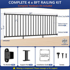 4 Pack 36 in H x 8 ft W Modular Aluminum Deck Railing Kit(4 Pannel)