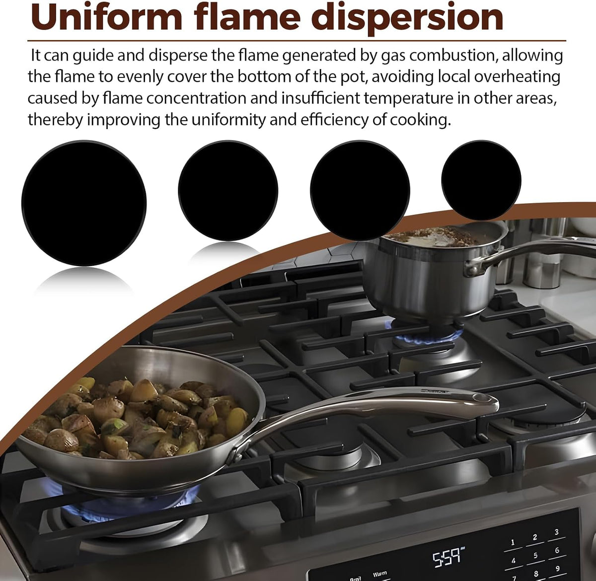 4 Pcs Surface Burner Cap Set Compatible with GE Gas Stoves and Cooktops Includes WB29K10009-1 (2.6") WB29K10001-2 (3.2") WB29K10006-1 (3.5")