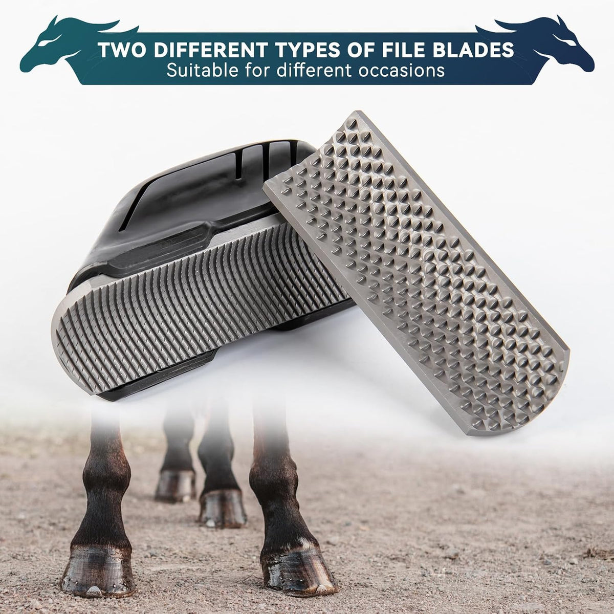 Farrier Hoof Rasp File Arc Shape Ergonomic Handle Hoof Trimming Tool with Coarse and Fine Teeth for Repairing Pony