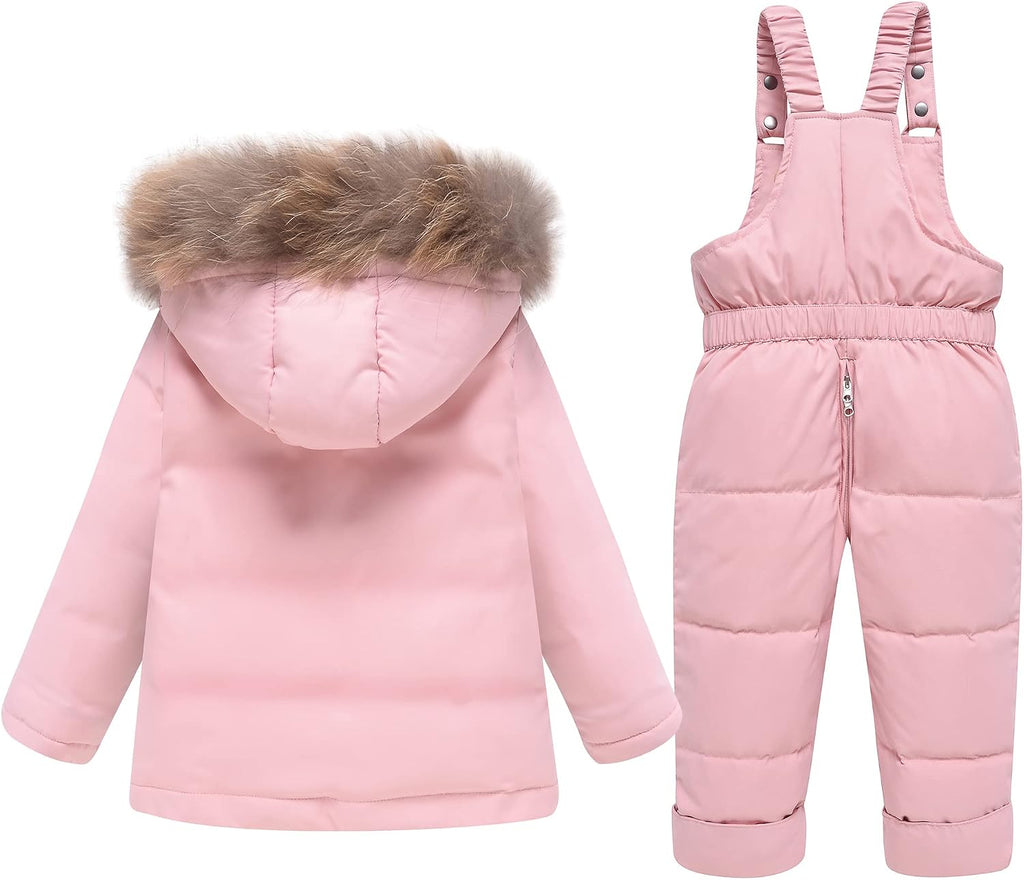 2-Piece Toddler Snow Suit, Baby Snowsuit, Infant Snowsuit Toddler Girl Boy Snowsuit, Kids Winter Coat Snow Pant 2-8T
