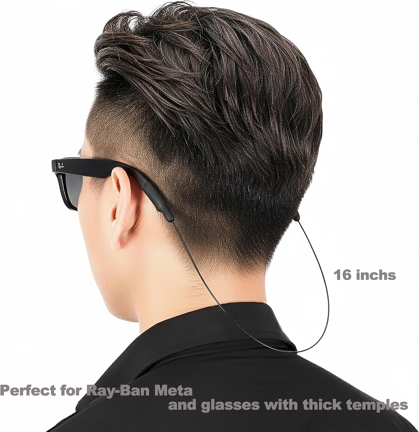 Glasses Strap for RayBan Meta Smart Glasses, Wide Temples-Eyeglasses Strap String for Men Women Kids, Eye Glasses