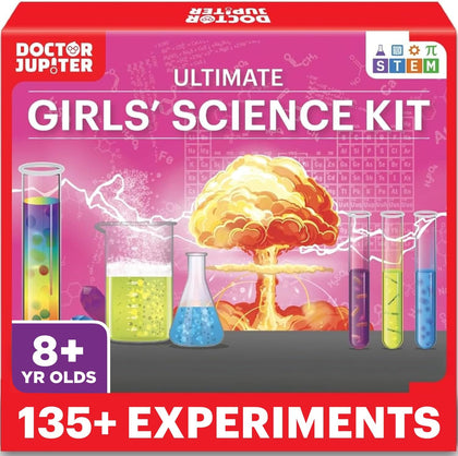 Girls' Ultimate Science Experiments Kit for Kids Ages 8+ | Birthday Gift Ideas for Girls 9, 10, 11, 13, 14, 135+