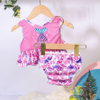 Baby Girls' Bikini Sets Swimwear,Reusable Swim Diaper with Matching Top