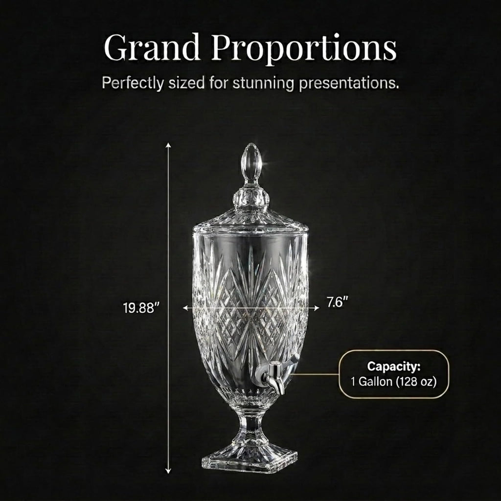 Iced Beverage Dispenser, Dublin Crystal Collection - 1 Gallon