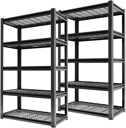 72" Storage Shelving Unit, Heavy Duty 5-Tier Adjustable Metal Rack, Standing Utility Shelves for Garage, Basement