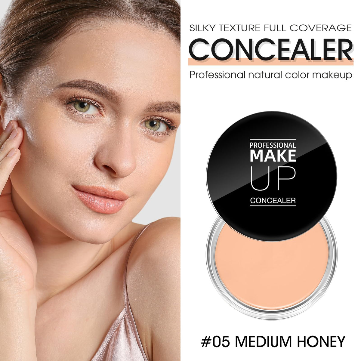 Cream Concealer Full Coverage Makeup (#05 MEDIUM HONEY)