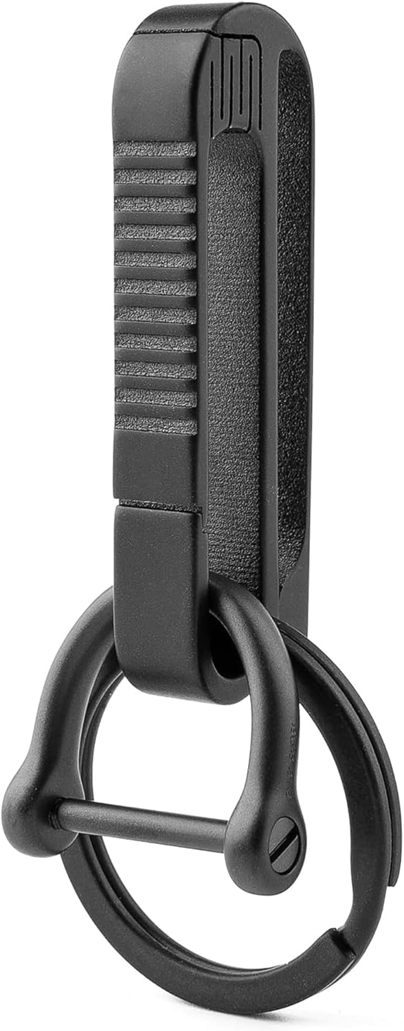 Titanium Belt Key Clip,Quick Release key organizer (Black RK1+D)