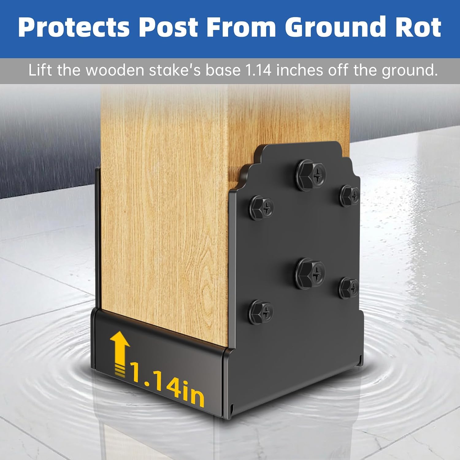 4x4 Post Base, Concealed Fastener Concrete Post Anchor,Elevated Post Base