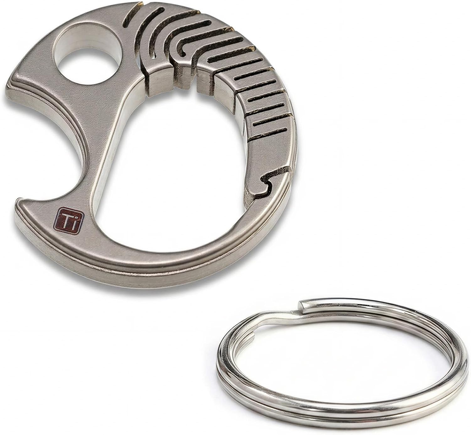 TKKC1 Mini Titanium Keyring – Quick-Release Carabiner Keychain for Men, EDC Micro Key Holder
