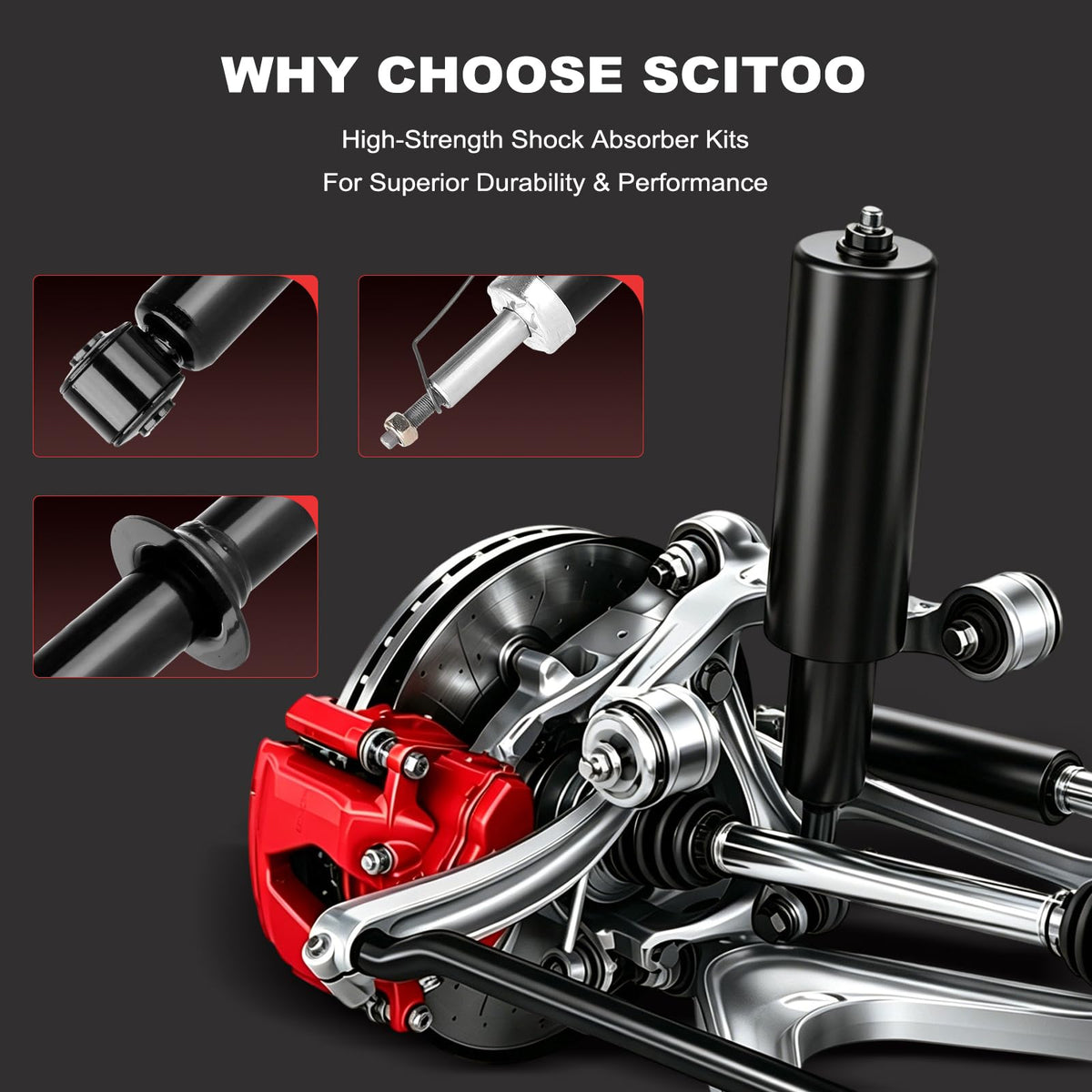 SCITOO 2PCS Front Rear Shock Absorbers fit for Jeep Compass 2007-2010