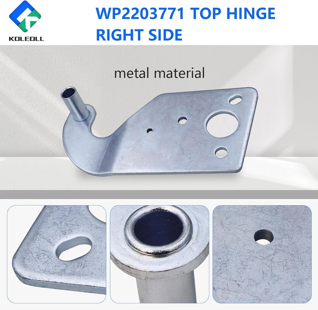 WP2203771 Top Hinge Right Side Compatible with Whirlpool Refrigerator