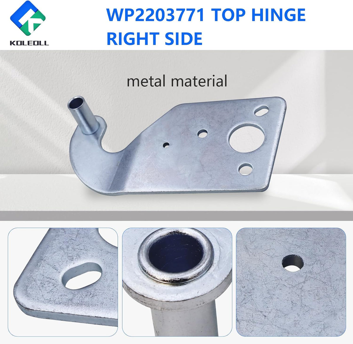 WP2203771 Top Hinge Right Side Compatible with Whirlpool Refrigerator