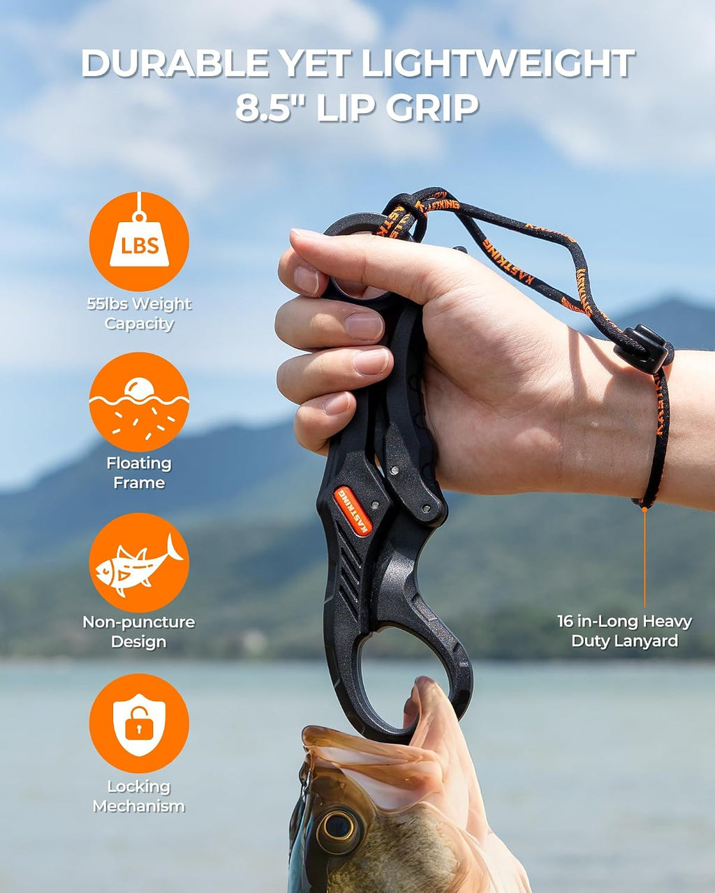 SteelStream Fishing Tool Set, Fishing Gear | Corrosion Resistant Fishing Pliers, Fillet Knife, Scissors, 55 lb