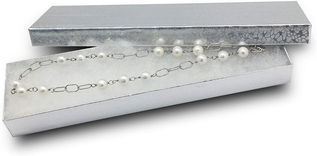 TheDisplayGuys 25 Cardboard Jewelry Gift Boxes with Inserts - Silver Foil