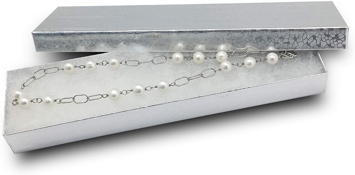 TheDisplayGuys 25 Cardboard Jewelry Gift Boxes with Inserts - Silver Foil