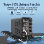 DC Power Supply Variable, 0-32V 0-10A Switching Bench Power Supply with Intelligent Charging Mode, 20W USB & Type-C Quick-Charge, Encoder Knob, Output Switch, 4-Digit LED Display - SPS-3010C