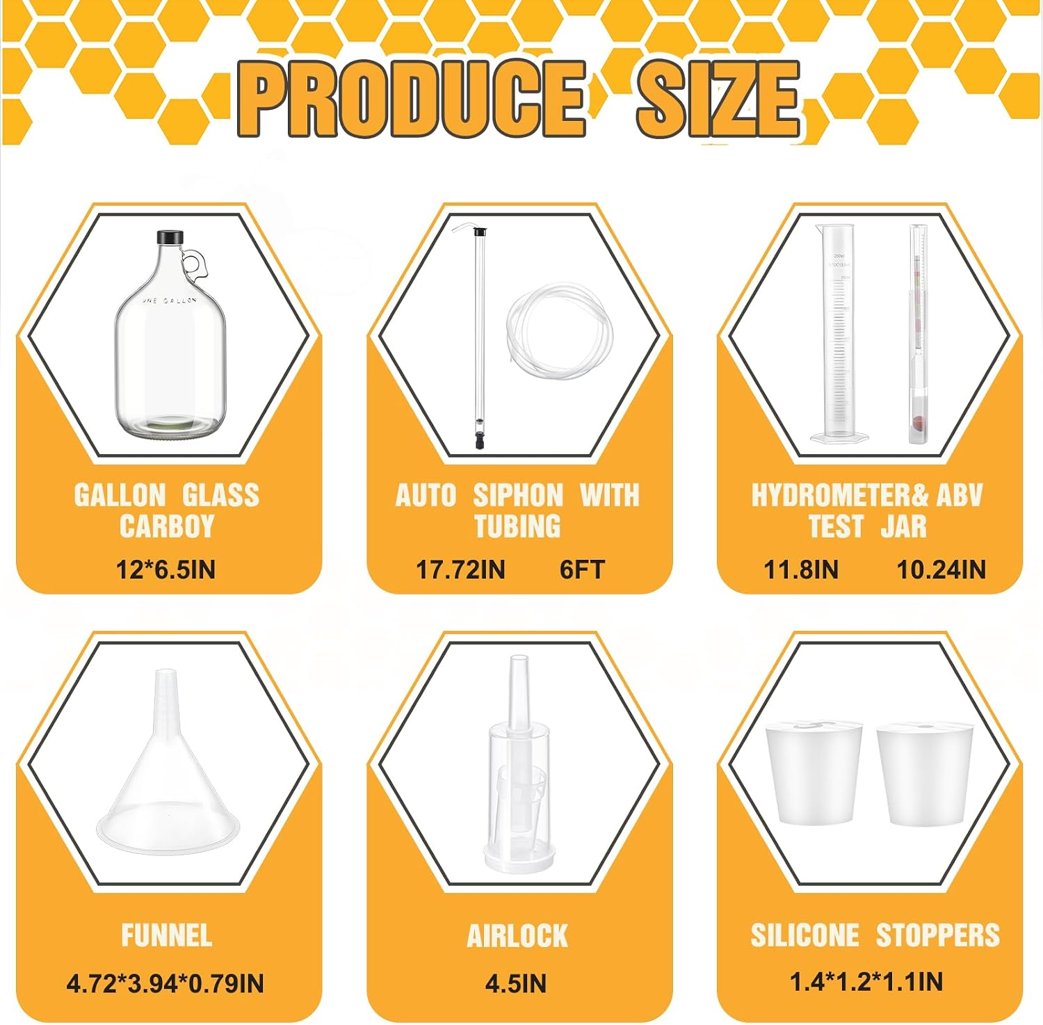 2 Set Mead Making Kit Complete for Home Brewing Starter Sets Includes 1 Gallon Glass Carboy, Auto Siphon, Hydrometer