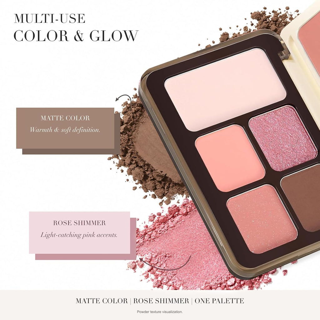 All-in-One Makeup Palette Matte Shimmer Eyeshadow, Blush & Contour