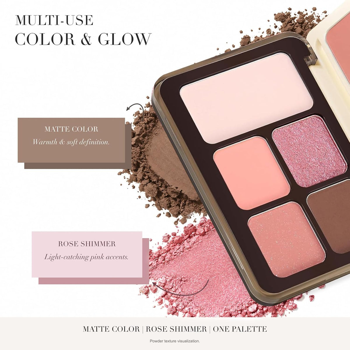 All-in-One Makeup Palette Matte Shimmer Eyeshadow, Blush & Contour