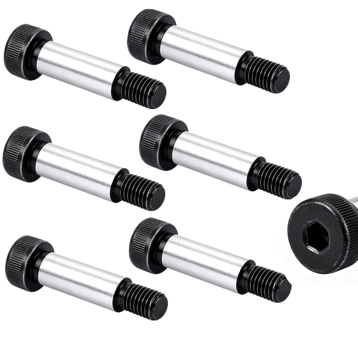 M5 Thread Shoulder Screw Bolts, 6 Pcs, 6mm Shoulder, 25mm