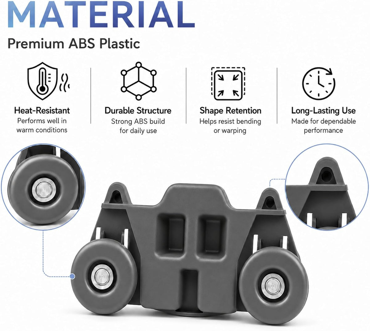 4 Pack Lower Rack Wheels for KitchenAid KDTM354ESS3 KDFE204ESS4 KDTE304GPS0 KDFE454CSS3 KDTE554CSS4 Dishwasher