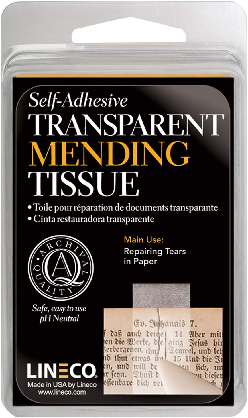 Archival Document Repair Tape, 0.5" x 12', Pack of 1