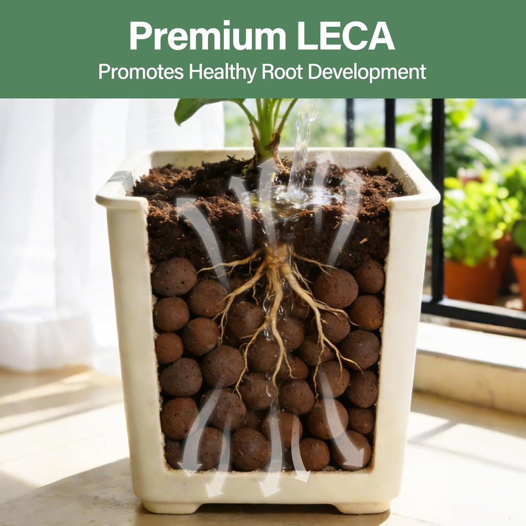 4LB Leca Balls for Indoor Plants, 4-16mm Clay Pebbles for Drainage | Lightweight Hydro Balls, pH-Neutral, Prevent