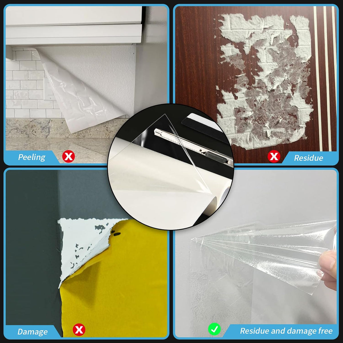 Double-Sided Tape Sheet, Adhesive Tile Setting Mat, 12" x 120", Clear